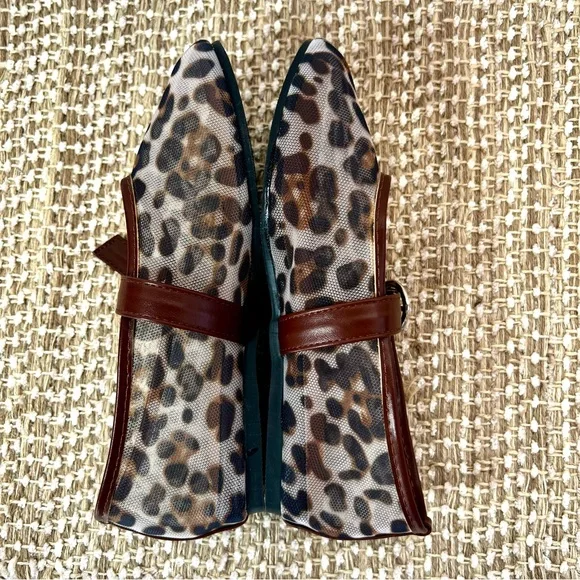 ATBELL • Women’s Mesh Ballet Mary Jane Flats • Leopard Print • Size: EU 38/US 8 - Picture 8 of 16